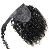 Queue de cheval Ponytail Noir Ruban Magique Remy Hair Kinky Curly