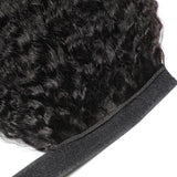 Queue de cheval Ponytail Noir Ruban Magique Remy Hair Kinky Straight