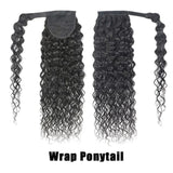 Queue de cheval Ponytail Noir Ruban Magique Remy Hair Water Wave