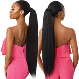 Queue de cheval Ponytail Noir Ruban Magique Remy Hair Yaki Straight