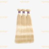 3 Paquets de Tissage Straight Brun Foncé ou Blond Platine Blond Platine 300G - 3 pièces