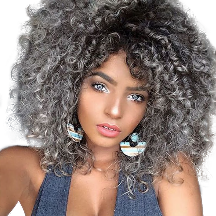 Perruque Curly Grey