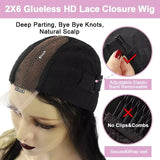 2X6 HD Lace Closure Wig Body Wave Wear & Go Glueless Wig 2x6 HD Lace 18inches 250%
