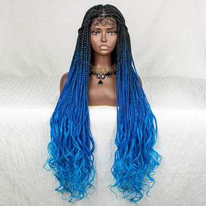 BBZM-002 LACE Braids Wig OTDAKEBLUE-BLUE