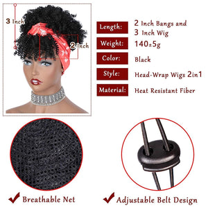 Perruque Turban Red(with fringe)