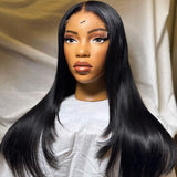 Wear & Go Jet Black 5X5 HD Lace Closure Wigs Straight Glueless Wig 5x5 Lace Closure Wig 18inches 180%