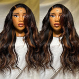 6x6 Reddish Brown Highlight HD Lace Closure Wig Plucked Glueless Wig 6x6 Lace Closure Wig 20inches 180%