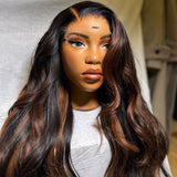 6x6 Reddish Brown Highlight HD Lace Closure Wig Plucked Glueless Wig 6x6 Lace Closure Wig 20inches 250%