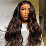 6x6 Reddish Brown Highlight HD Lace Closure Wig Plucked Glueless Wig 6x6 Lace Closure Wig 18inches 180%