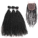 3 Paquets de Tissage + Closure Kinky Curly